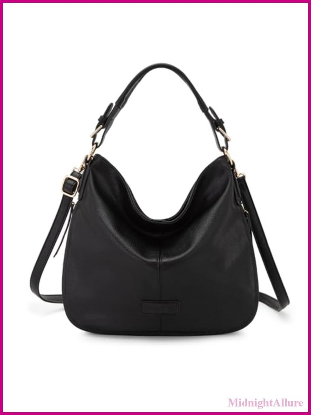 Vegan Leather Hobo Shoulder Bag Expandable Crossbody Purse